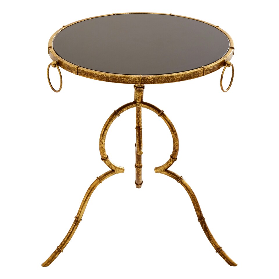 image 1 of Interiors by Premier Sleek Black Tempered Glass Top Accent Table, Elegant Side Table By Couch, Durable And Versatile Lounge Table Black