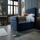 image 2 of Veneta Plush Blue Double Bed Frame - Blue