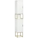 image 1 of kleankin Freestanding Bathroom Cabinet Linen Towel w/ Adjustable Shelf, 2 Doors