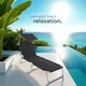 image 8 of Sun Lounger Set of 2 - foldable, adjustable sunshade and 4-step backrest | Black | black | 2