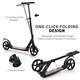 image 5 of HOMCOM Folding Kick Scooter with Big Wheels for 14+ Teens Adult, Black