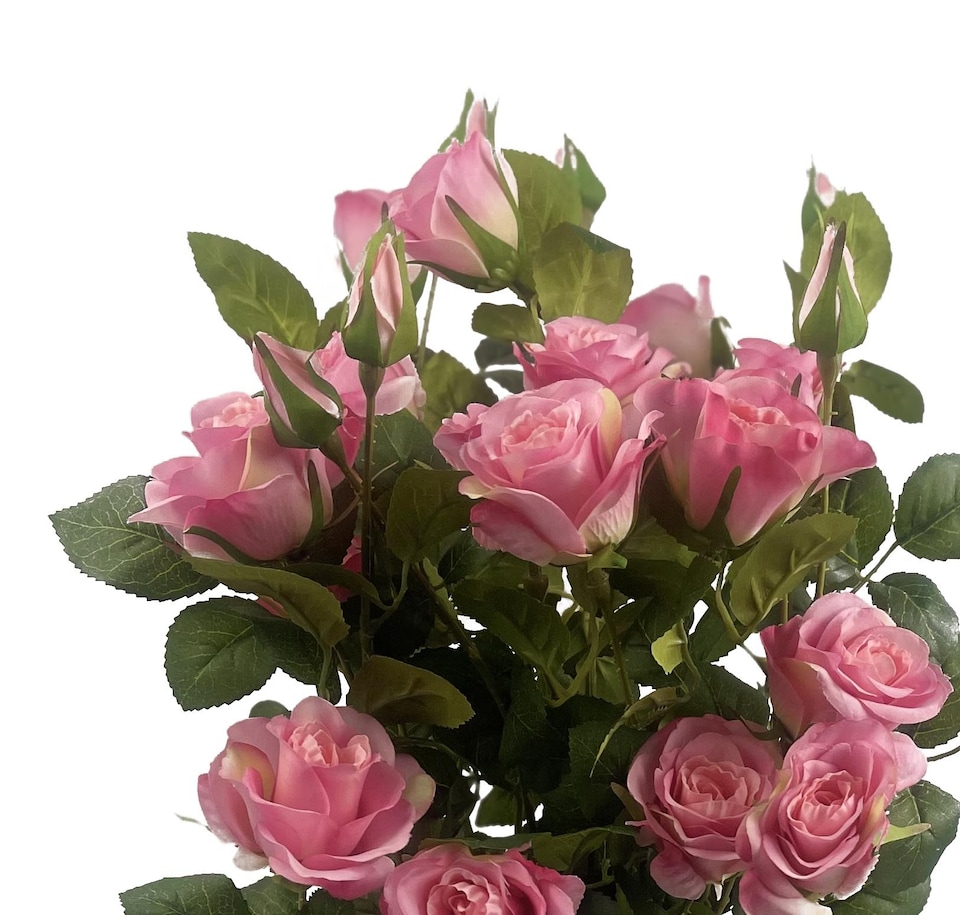 image 1 of Artificial Pink Luxury Realistic Rose Bush