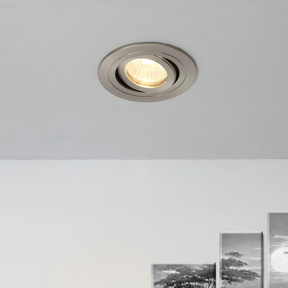 image 1 of BHS Fion Circular IP65 Tiltable Downlight | Silver | Satin Chrome | 1