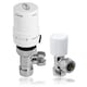 image 9 of Tower TRV Thermostatic Radiator Valve White Angled Lockshield 10-15mm Head Set