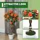 image 9 of Outsunny Set of 2 90cm Artificial Rose Tree, Fake Decorative Plant, Orange