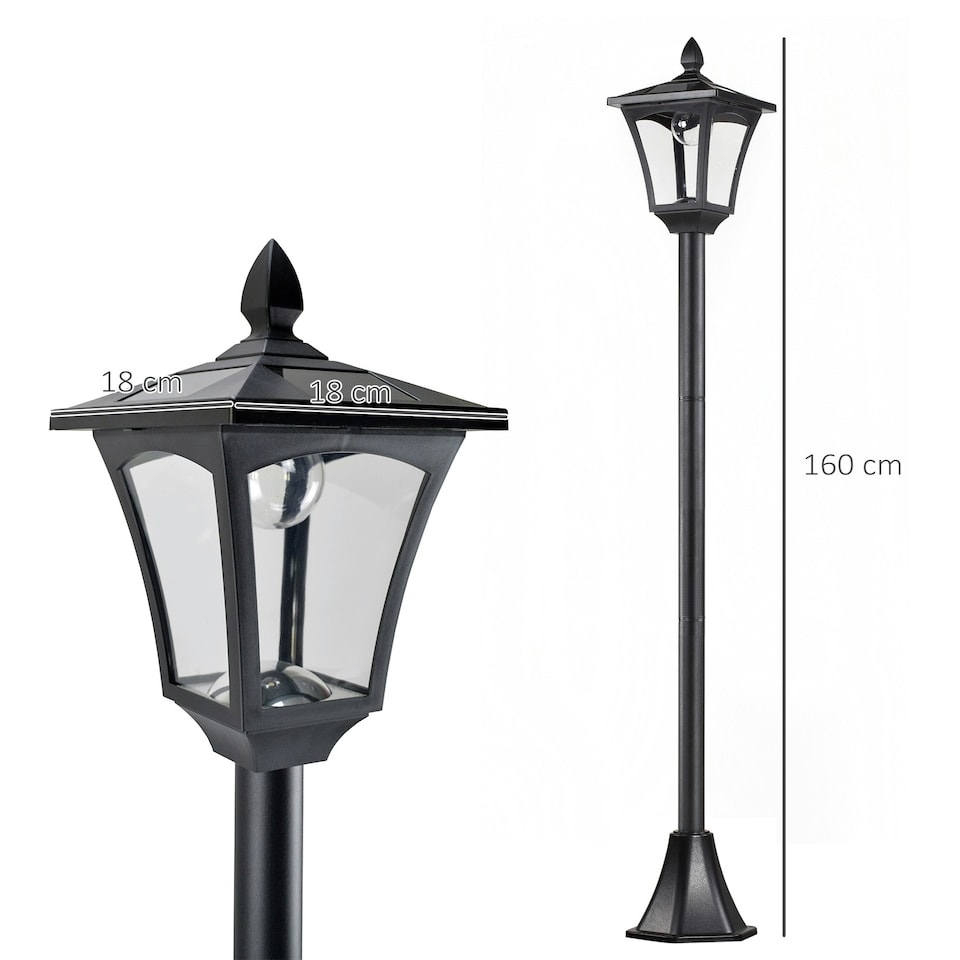 image 1 of Outsunny Outdoor Garden Solar Light with Base IP44 Optical Control Dimmable