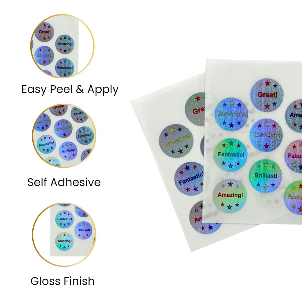image 1 of Pack of 18 Cool Holographic Round Labels 24mm