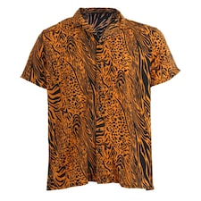 Tiger Print Shirt Orange | 3XL