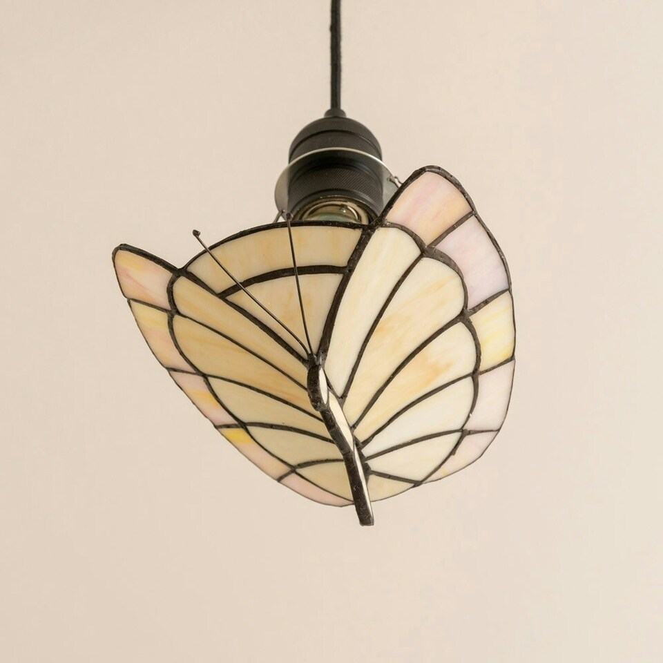 image 1 of ValueLights Tiffany White Ceiling Pendant Shade and Bulb White