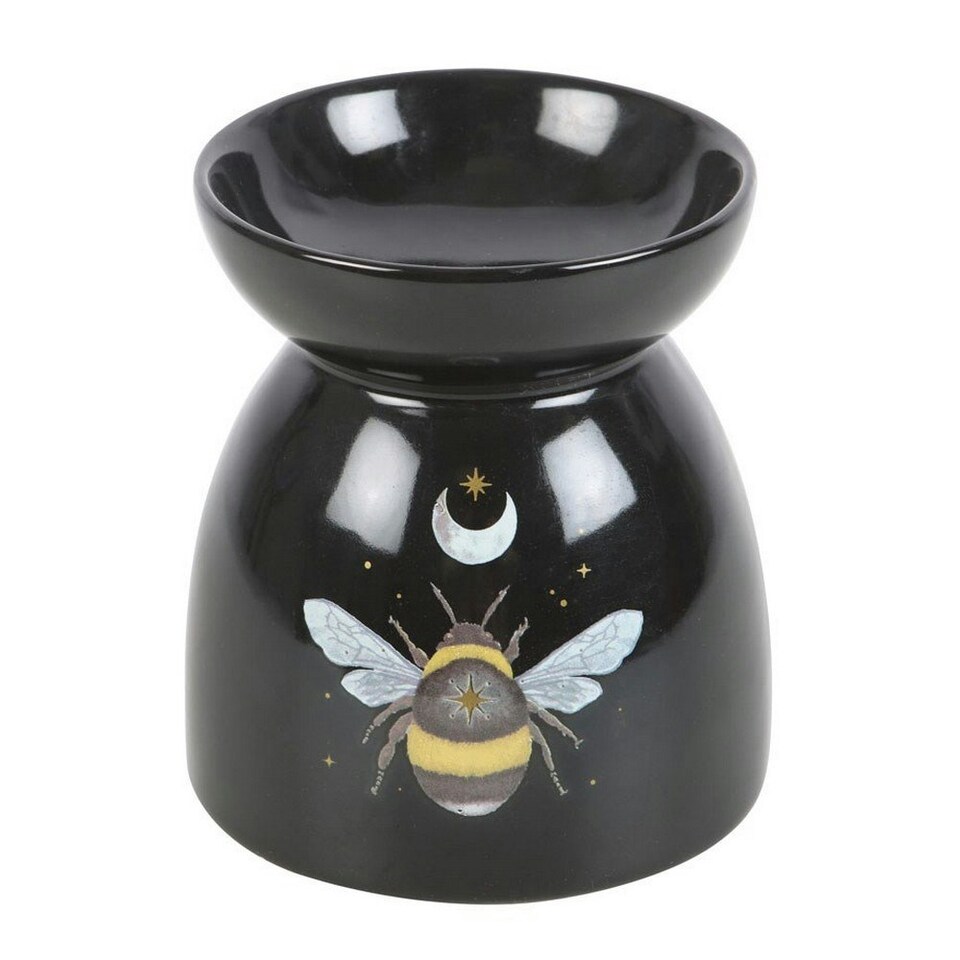 image 1 of Something Different Dark Forest Bee Oil Burner - Black/White - One Size