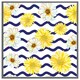 image 4 of Bright yellow flowers & zig zags (Picutre Frame) White | XS
