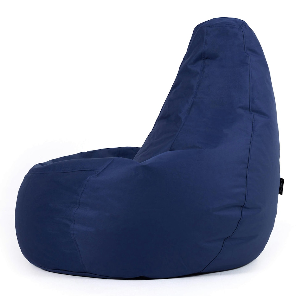 image 1 of icon Recliner Indoor Outdoor Bean Bag Navy Blue Bean Bag Chair Blue