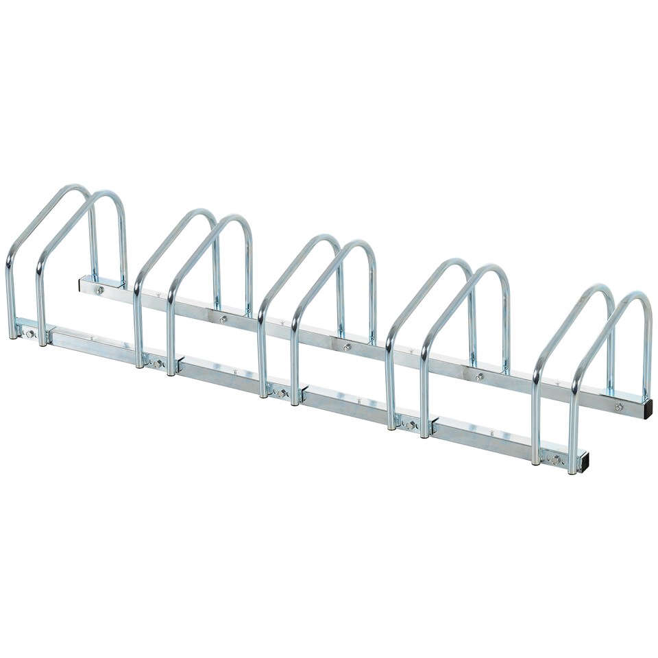 image 1 of HOMCOM Bike Parking Rack Bicycle Locking Storage Stand for 5 Cycling