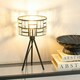 image 1 of ValueLights Elise Acrylic Jewel Two Tier Shade Black Tripod Table Lamp and LED Bulb