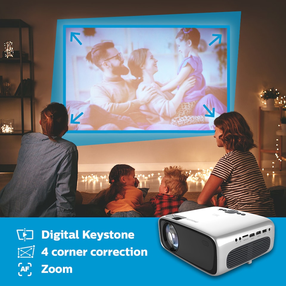 image 1 of Philips NeoPix Prime 2 Projector - 720p, Philips OS, HDMI and USB Ports