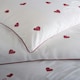 image 4 of Filigree Hearts Duvet Cover Set – White & Red Cotton with Elegant Embroidery | White | Super King