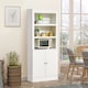 image 2 of HOMCOM Kitchen Cupboard with 6-tier Shelving, Freestanding Storage Cabinet Sideboard, Pantry Cupboard with 3 Open Compartments and Double-door Cabinet with Adjustable Shelves, White