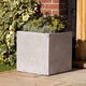 image 6 of Primrose Grey Cube Handmade Fiberstone Indoor Outdoor Planter 40cm