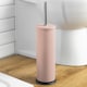 image 5 of Harbour Housewares Toilet Brush & Holder - Matt Pink - Round Stainless Steel Non Slip Rust Resistant Toilet Cleaning Brush Set
