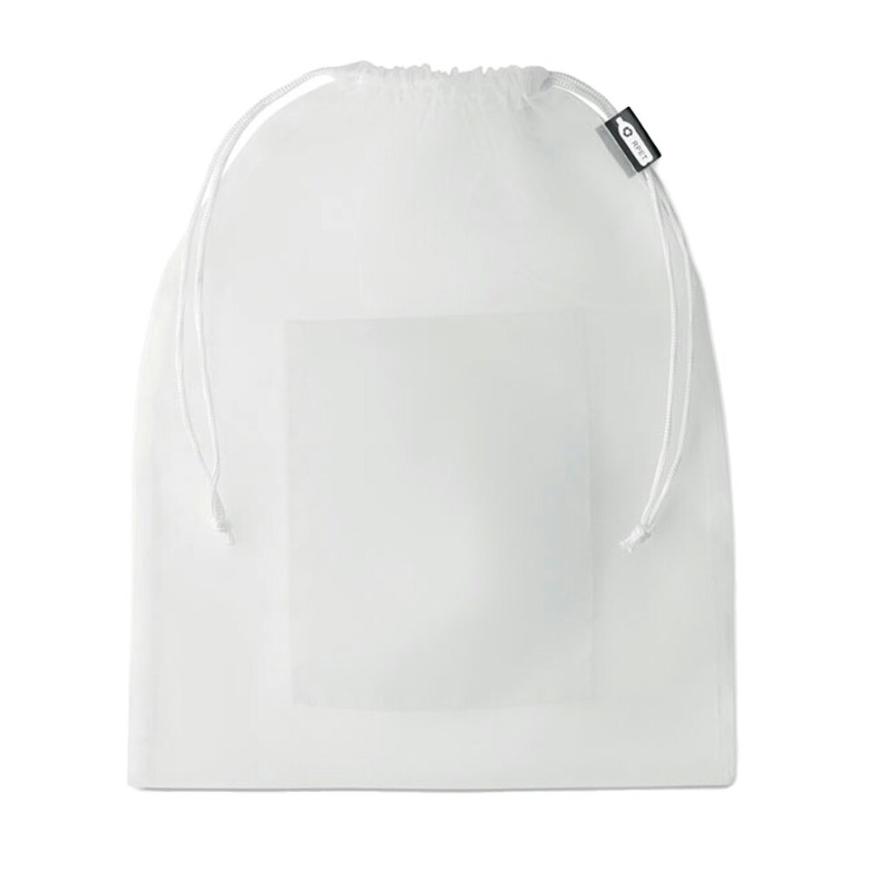 image 1 of MidOcean Veggie RPET Mesh Drawstring Bag - White - One Size White