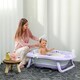 image 1 of ZONEKIZ Foldable Baby Bathtub w Non-Slip Support Legs, Cushion Pad - Purple