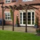image 3 of Wall Mounted Premium Pergola 3 Posts - Wood - L360 x W600 x H270 cm - Rustic Brown