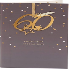 Happy 60th Birthday Card with Hanging Keepsake Age 60