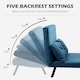 image 5 of HOMCOM 2 Seater Sofa Bed, Click Clack Convertible Bed Settee, Modern Velvet Feel Fabric Sofa Couch with 2 Tufted Cushions, Wood Armrests for Living Room, Bedroom, Guest Room, Navy Blue