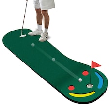 COSTWAY Golf Putting Set Golf Practice Three Putting Mat