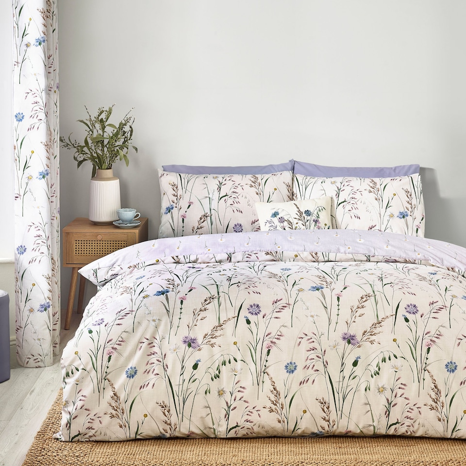 image 1 of Grasmere Floral Reversible Duvet Cover Set | Purple | Lilac