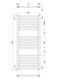 image 2 of Straight Towel Radiator with Round Rails 1200mm x 500mm, Brushed Brass
