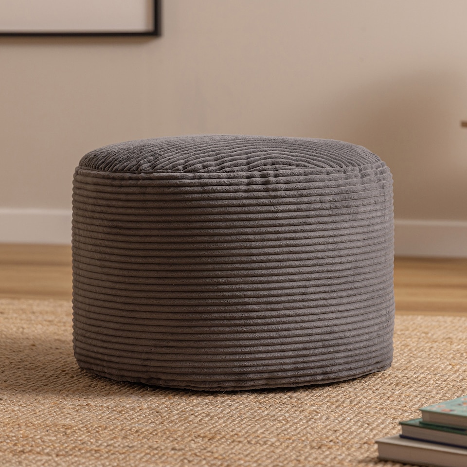 image 1 of Milano Beanbag Footstool Corduroy Charcoal