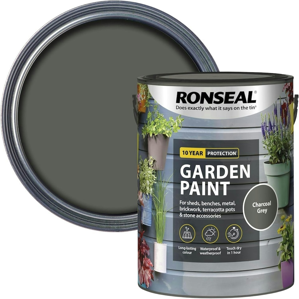 image 1 of Ronseal Garden Paint 5L Charcoal Grey