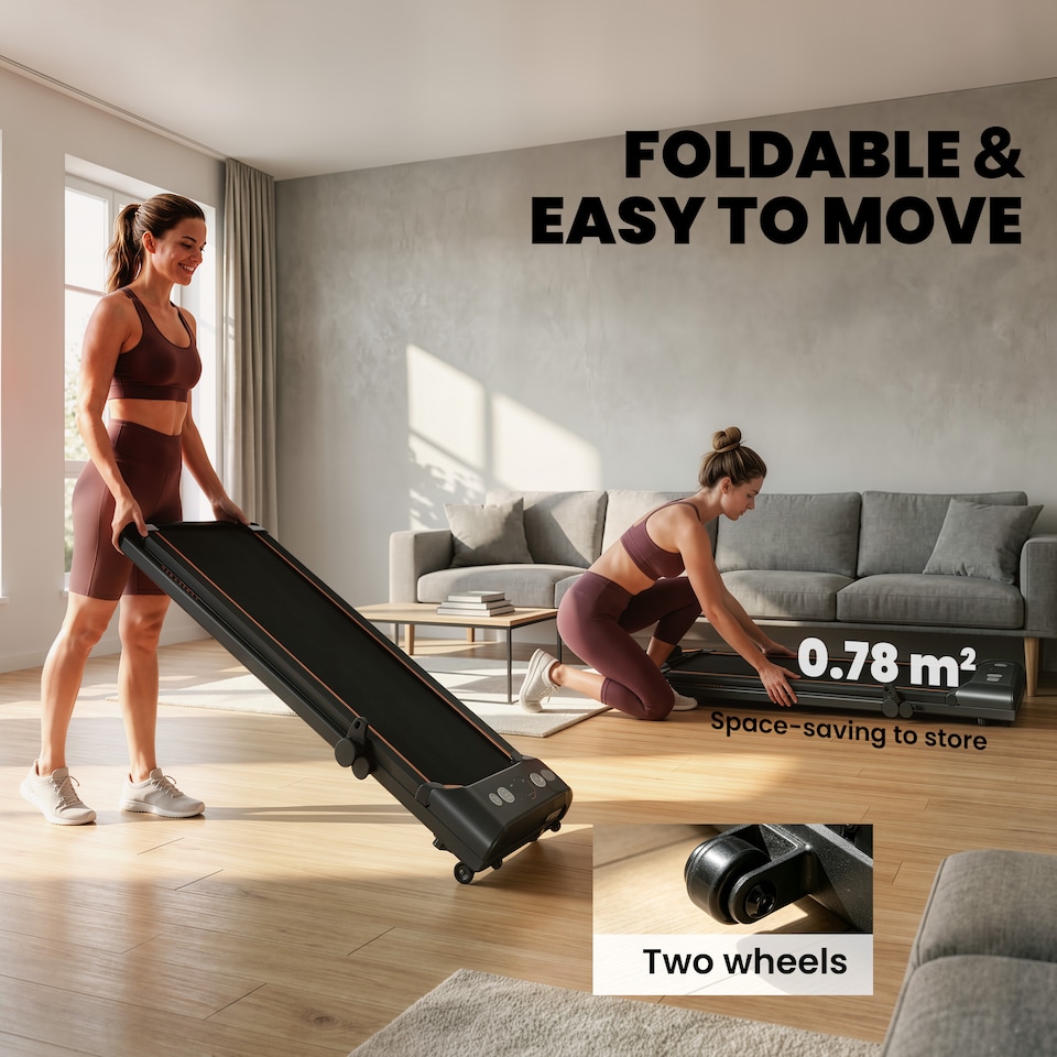 image 1 of HOMCOM Foldable Walking Treadmill w/ LED Display, Red | Red | Red