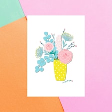 Flowers In Vase Greetings Card