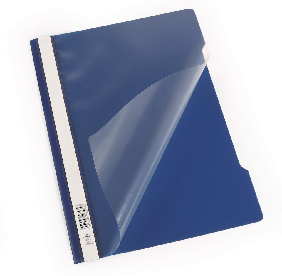 image 1 of Durable Clear View Project Folder Document Report File | 50 Pack | A4 Dark Blue | Blue