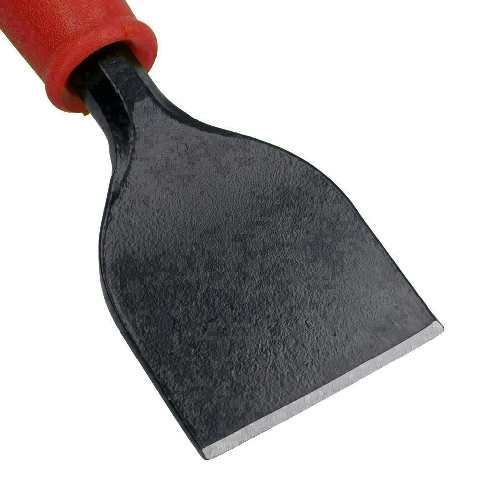 image 1 of 3" / 75mm Solid Brick Bolster Chisel with Guard Stone Masonry Soft Grip TE385