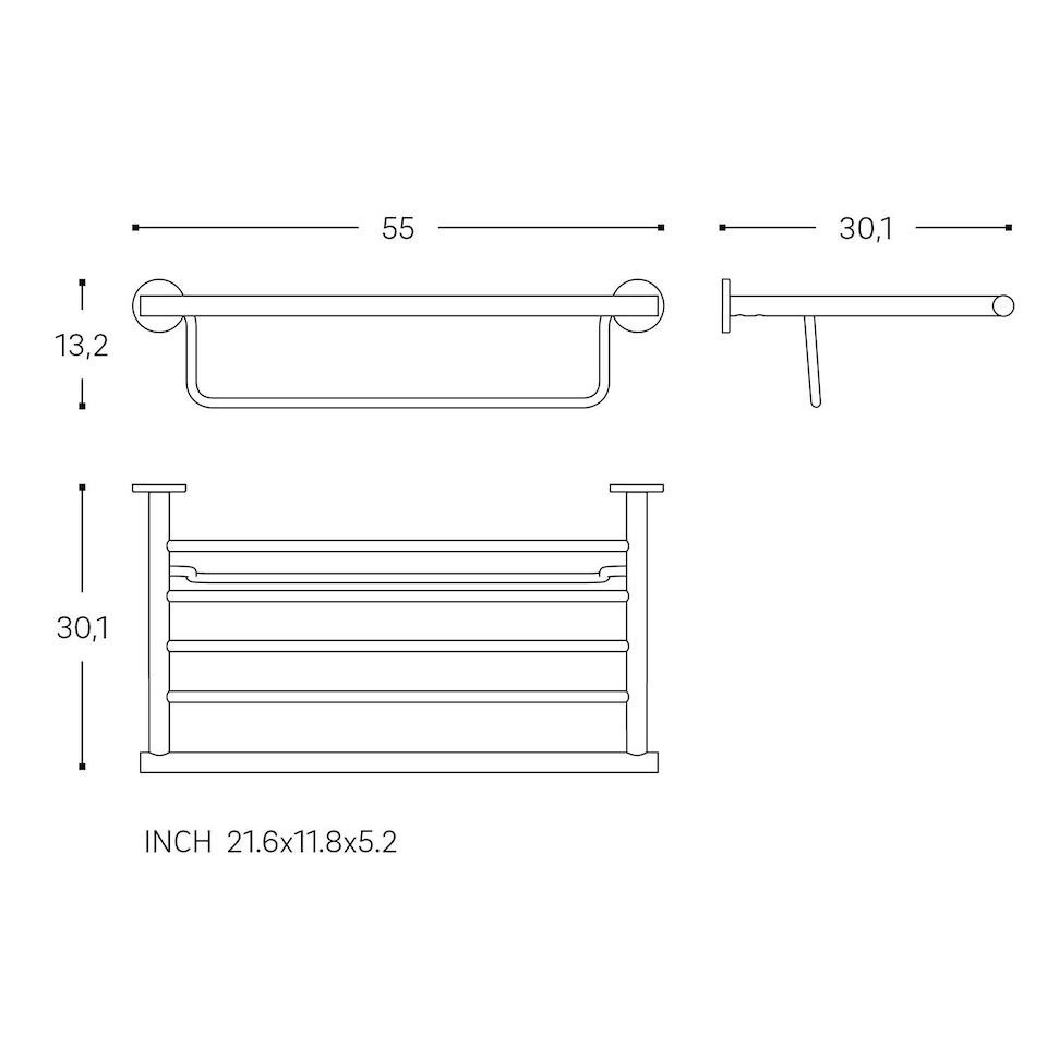 image 1 of COSMIC Towel rack, Brushed stainless steel, ARCHITECT S+ Collection