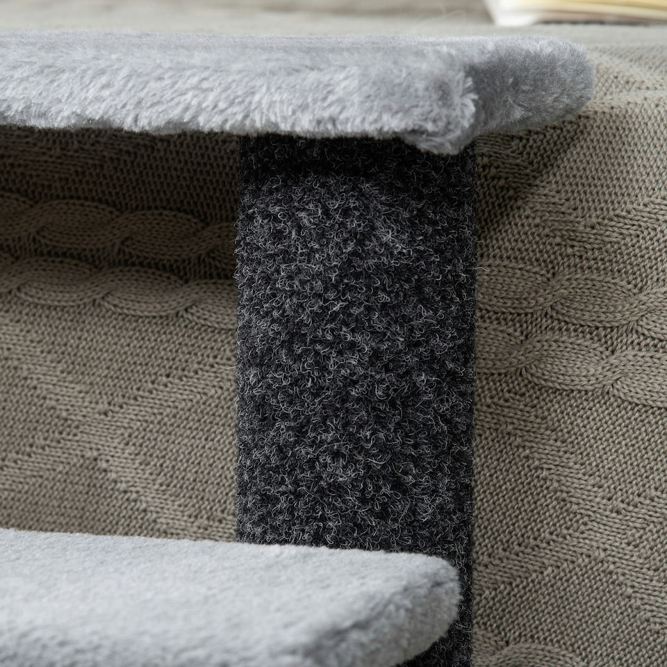 image 1 of PawHut Pet Stairs with 4-step Stair, Scratching Posts, Platforms, Toy Ball