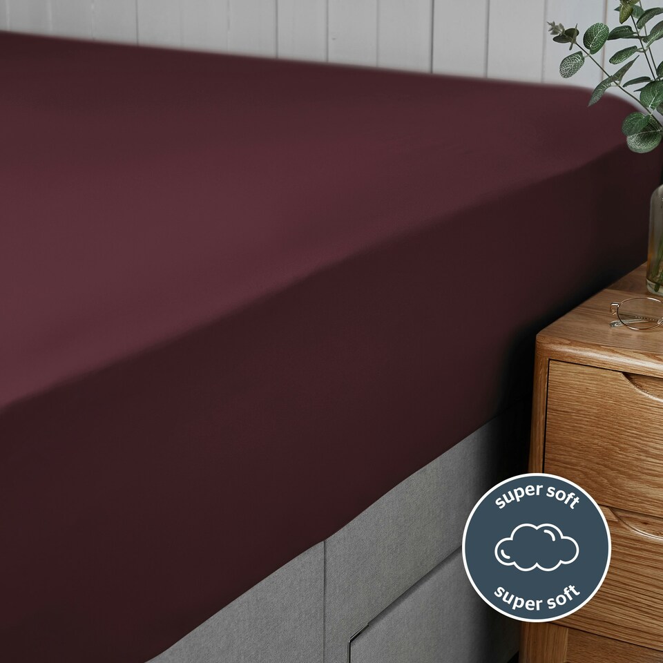 image 1 of Silentnight Supersoft Fitted Sheet Purple | Berry | King