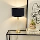 image 3 of ValueLights Maggie Gold Candlestick Table Lamp Black Velvet Shade | Gold