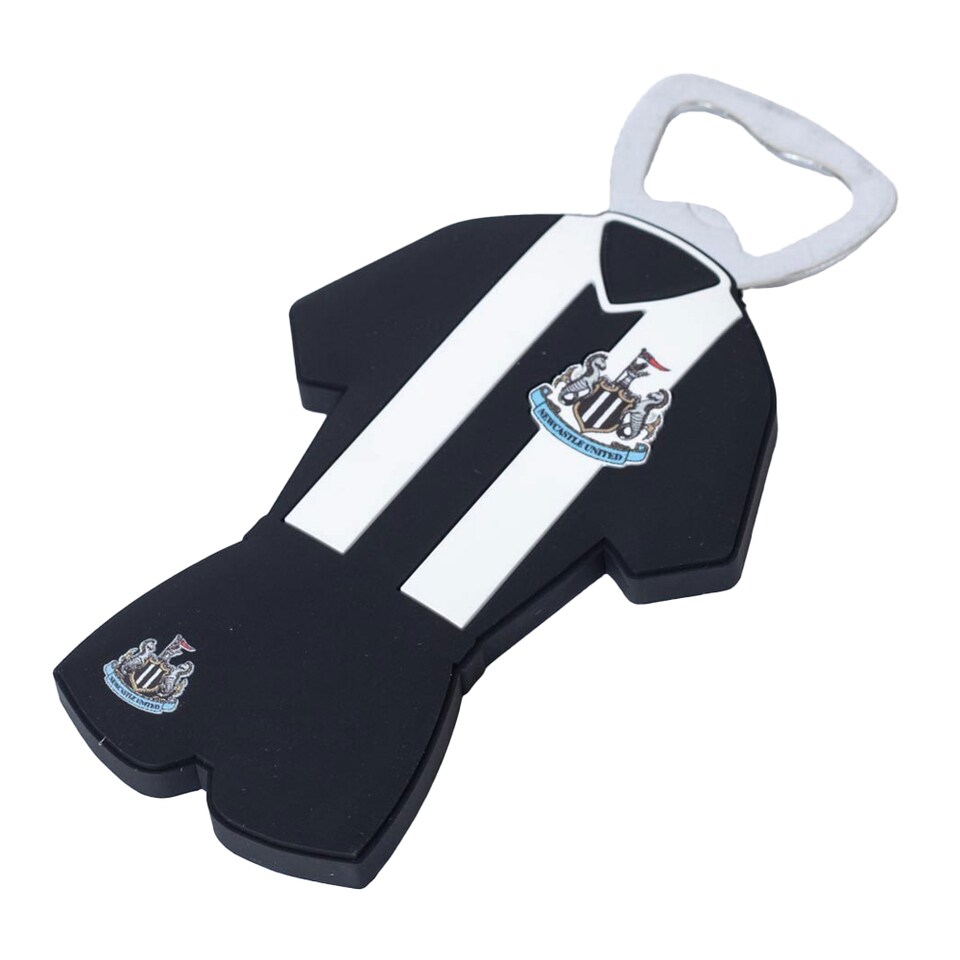 image 1 of Newcastle United FC PVC Home Kit Magnetic Bottle Opener | Black | Black/White | 11.5cm x 3cm | 1