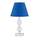 image 1 of Chrome Two Ball Table Lamp with Royal Blue Shade Chrome | Blue