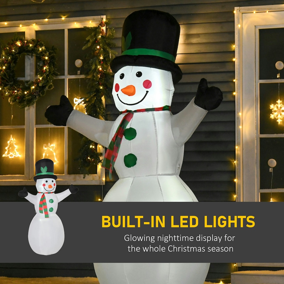 image 1 of HOMCOM 6.5ft Inflatable Snowman Xmas Airblown Holiday Decoration Outdoor