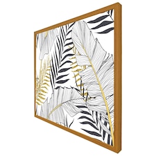 Gold & black leaves (Picture Frame) Brown | Oak | XL