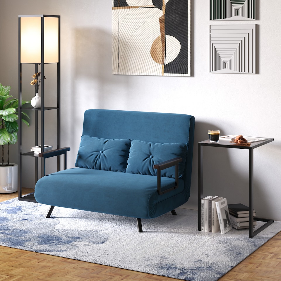 image 1 of HOMCOM Floor Lamp with Shelves and Top Light, Modern Corner Standing Lamp with TC Fabric Lampshade for Living Room, Bedroom, Bulb not Included, Black