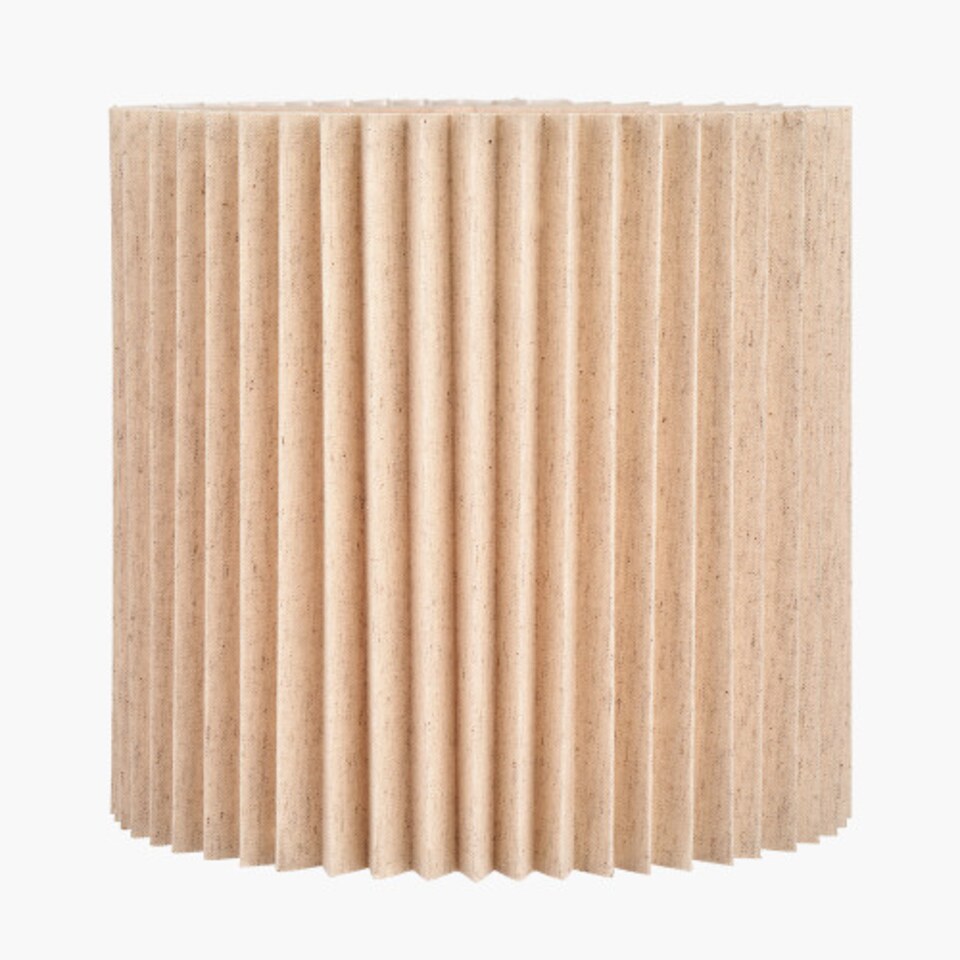 image 1 of Natural Linen Hard Pleat Lampshade | Cream | Cream | 1