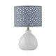 image 2 of Set of 2 Tuscan - White Ceramic Lamps with Grey Cut Out Shade | White | Grey | Medium | 2