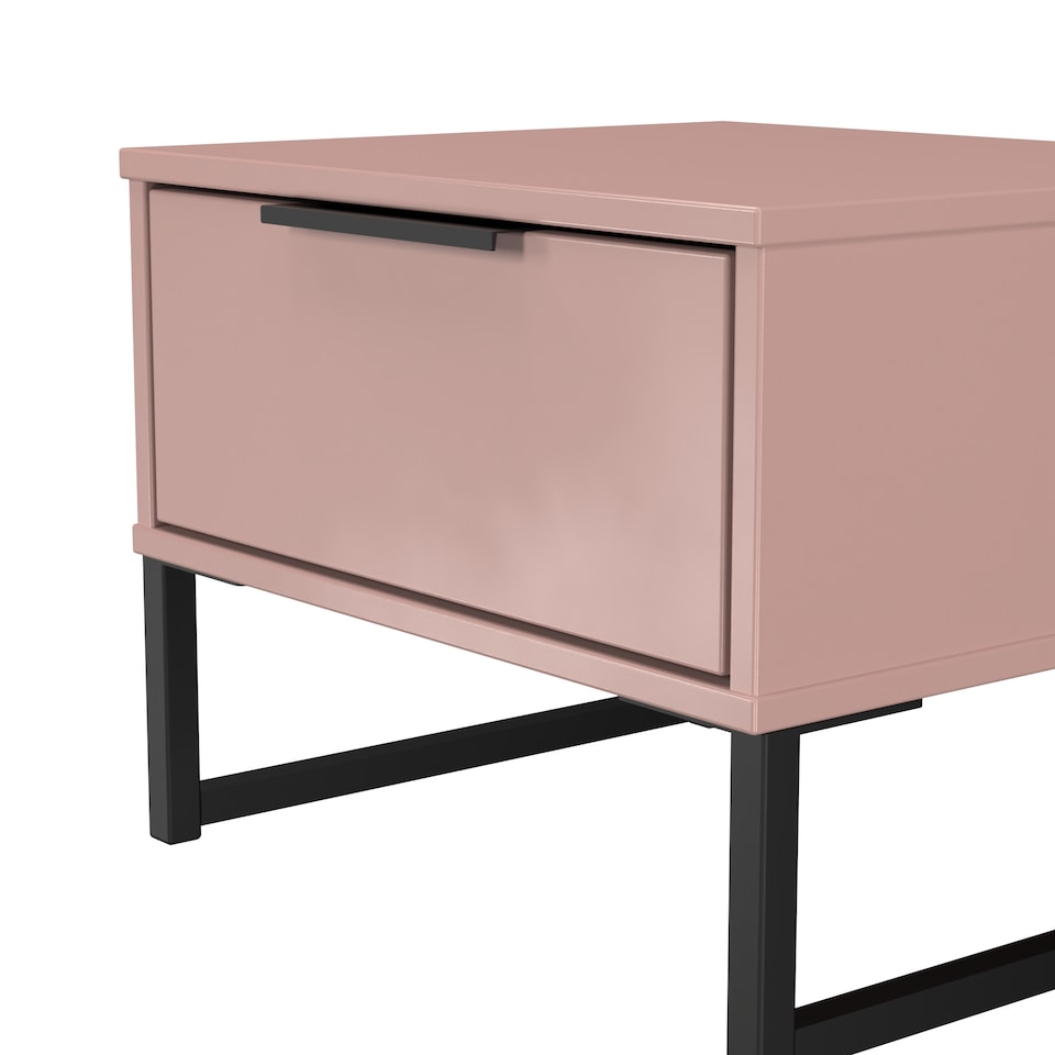 image 1 of Beijing 1 Drawer Bedside Table in Kobe Pink (Ready Assembled) | Pink | Kobe Pink