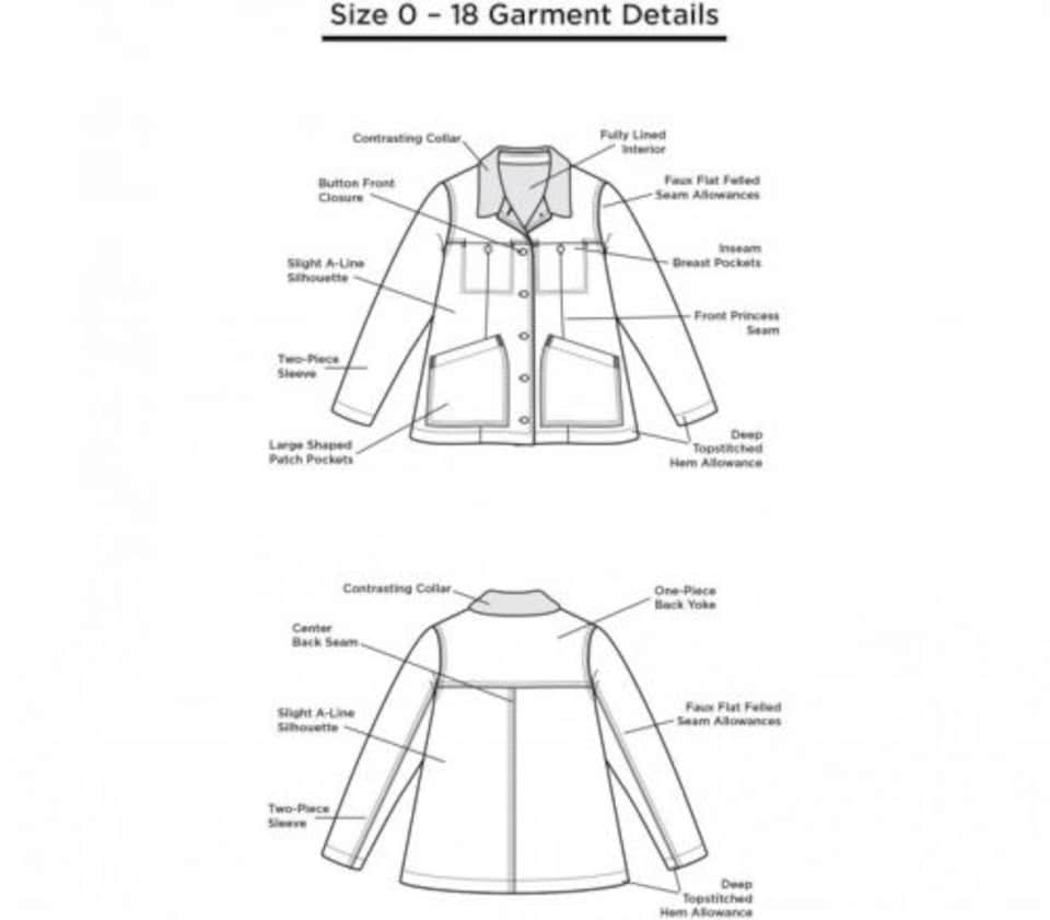 image 1 of Grainline Studio Thayer Jacket Paper Sewing Pattern – Women’s Jacket, UK Sizes 0–18, Intermediate